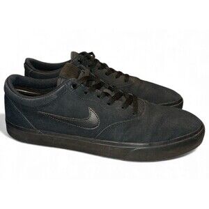 Nike SB Charge Triple Black Solarsoft Canvas Skater Sneakers CD6279-001 Men's 13